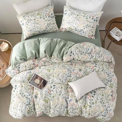 BUPIRD Queen Duvet Cover Set Floral 3 Pieces