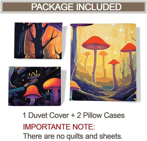 Mushroom Wonderland Duvet Cover Set for Kids and Adults