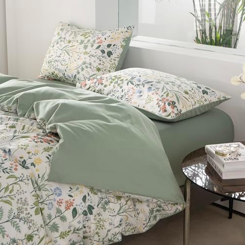 BUPIRD Queen Duvet Cover Set Floral 3 Pieces