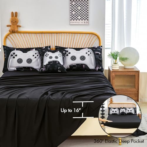 PERFEMET 6 Pcs Gamer Comforter Set Twin Size