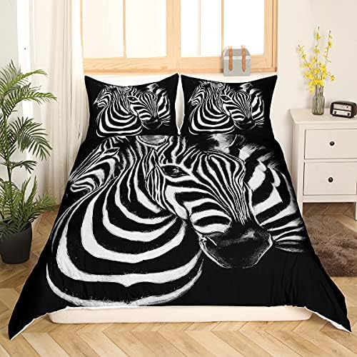 Feelyou Zebra Duvet Cover Set Twin Kids Boys 3D Print Bedding