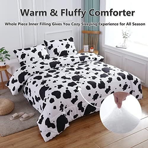 PERFEMET Cow Print Comforter Set Full Size 3-Piece