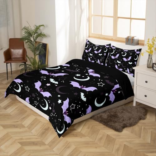 Halloween Bat Duvet Cover Set King Size