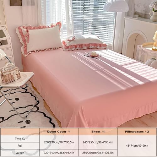 nstvifu Girls Romantic Bow Duvet Cover Set