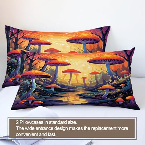 Mushroom Wonderland Duvet Cover Set for Kids and Adults