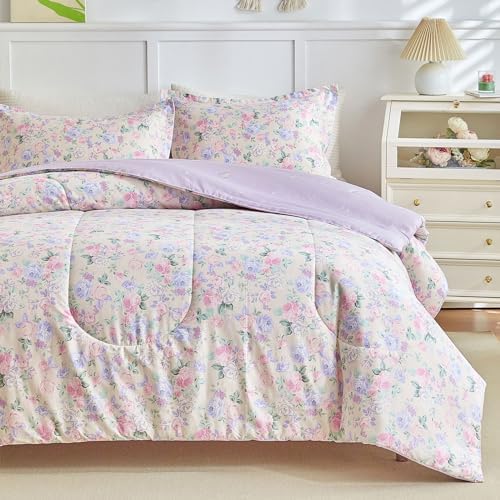 Joyreap 3Pcs Floral Cotton Comforter Set for Girls 1