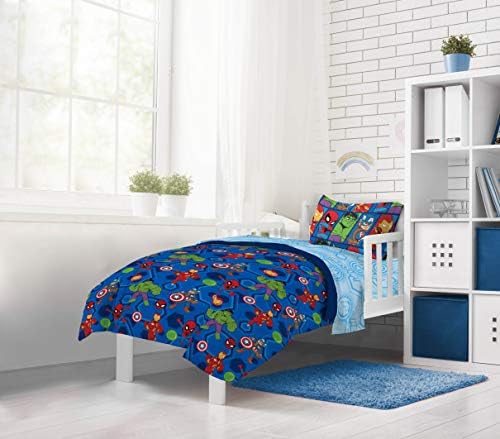 Jay Franco Marvel Super Hero Adventures 4Piece Toddler Bed Set 1
