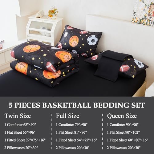 ZSYAYAHA Twin Bedding Set with Comforter 5 Pieces
