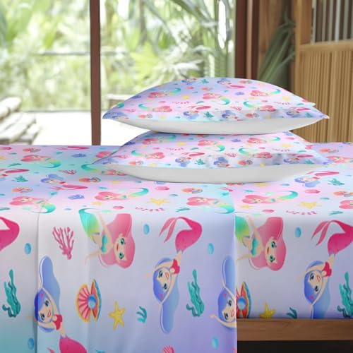 Pamnest Full Size Mermaid Bed Sheet Set