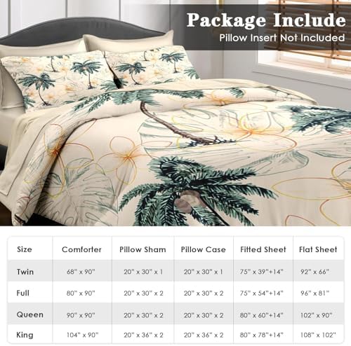 Pamnest Tropical Comforter Set Twin Size 5 Pcs