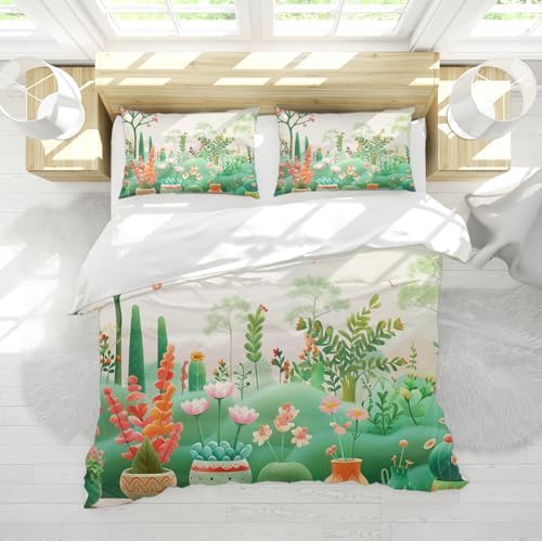 HOBBOY Anime Flowers Duvet Cover Set 3 Piece 1