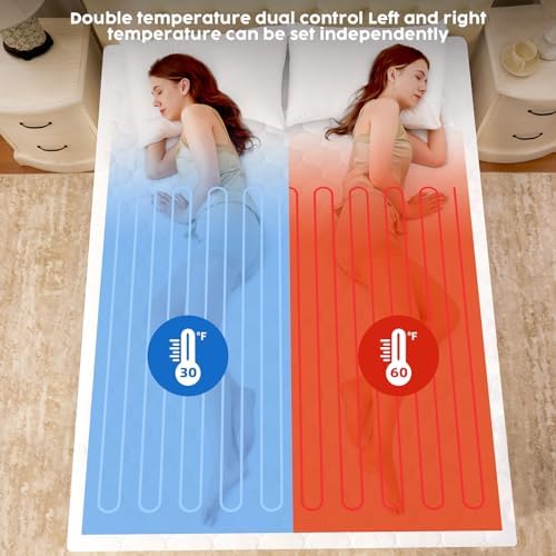 JinJeeo Heated Mattress Pad Queen Electric Bed Warmer with Dual Controller