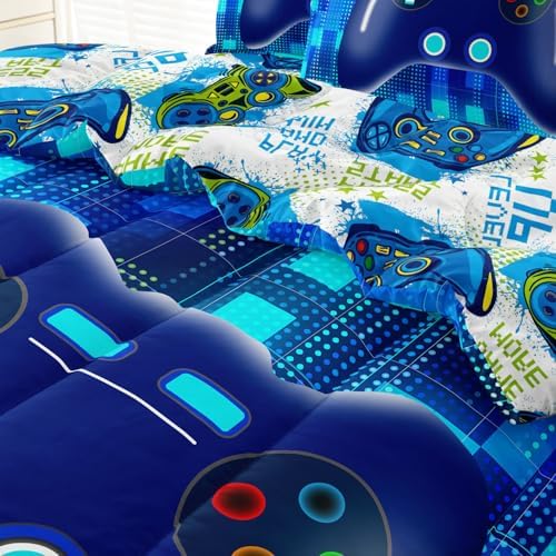Leaflin Twin Gaming Bed in a Bag 5 Piece Set