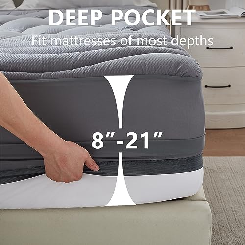 Elven Home Queen Waterproof Mattress Pad