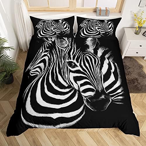 Feelyou Zebra Duvet Cover Set Twin Kids Boys 3D Print Bedding