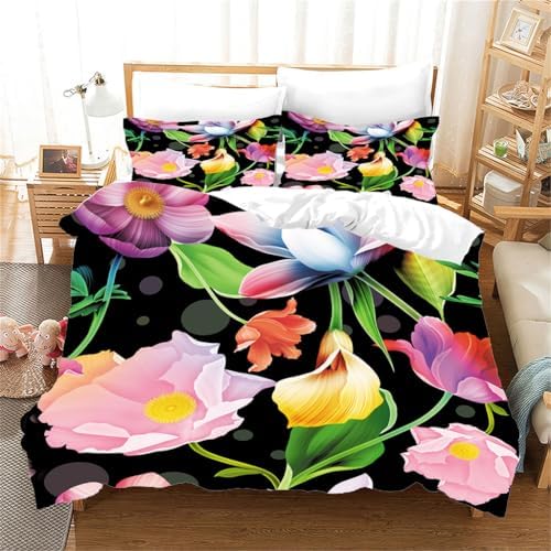 Jumyshe Botanical Floral Duvet Cover Set Queen