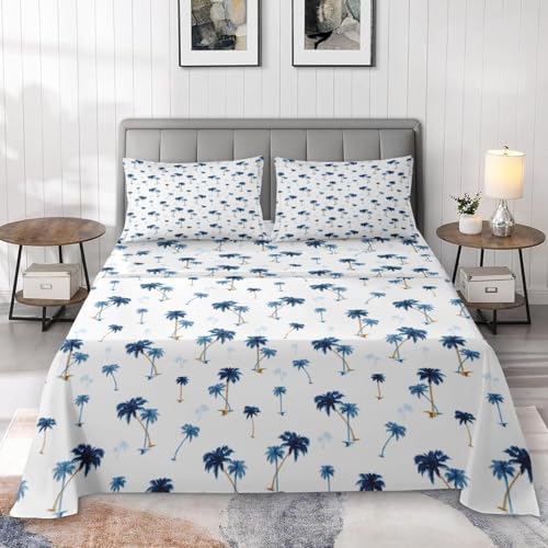 Pamnest Full Size Microfiber Bed Sheet Set with Tropical Design