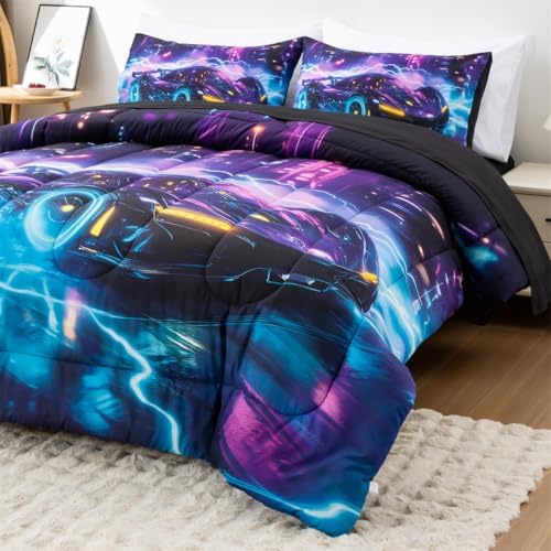 NTBED Race Car Comforter Set 5 Piece Kids Bed in a Bag