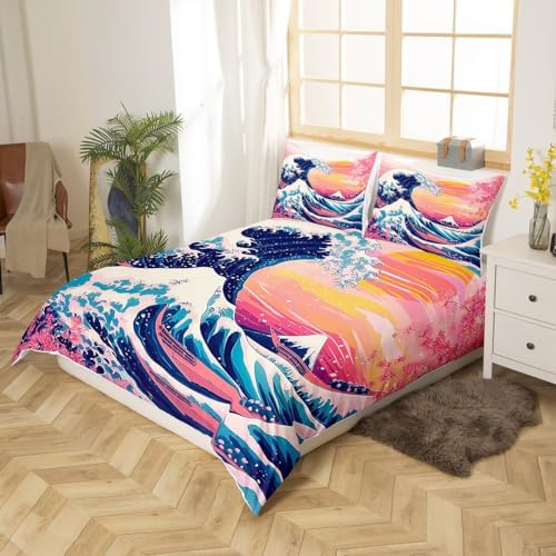 Manfei Ocean Wave Duvet Cover Set Twin Size 1