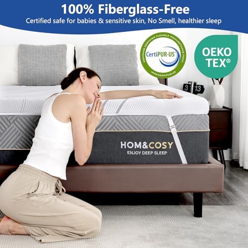 Vipbear 4 Inch Queen Memory Foam Mattress Topper with Silk Cover 1
