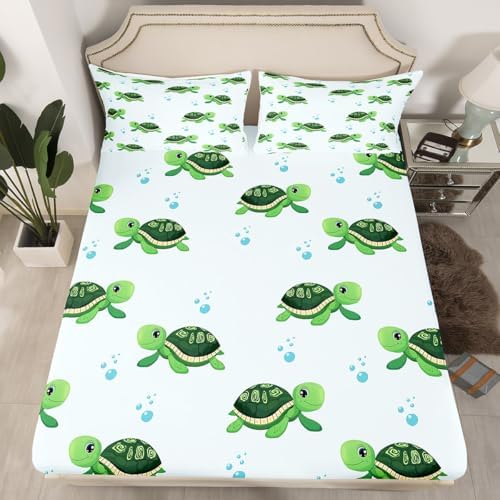 Green Sea Turtle Bedding Set for Kids Twin Size