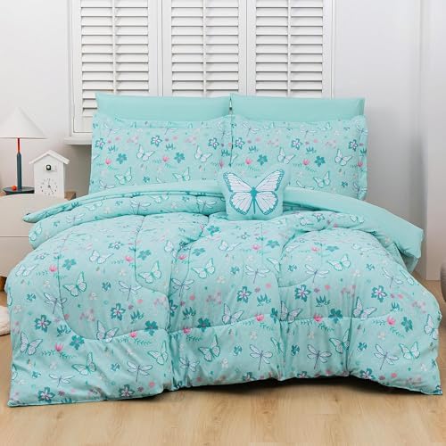 Mooreeke Butterfly Mint Green Kids Bed in a Bag Set