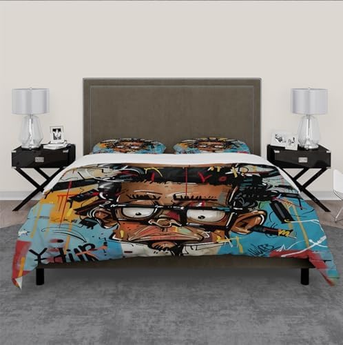 MUKULING Street Art Duvet Cover Set 3 Pieces with 2 Pillowcases Twin XL