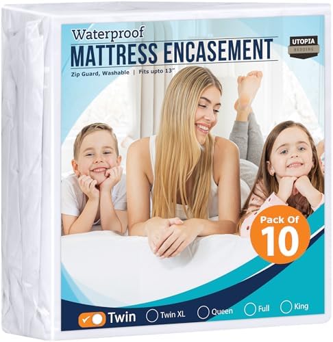 Utopia Bedding 10 Pack Twin Mattress Encasement 39x75