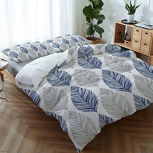 LooPoP Duvet Cover Set Leaf Geometric 3 Piece California King