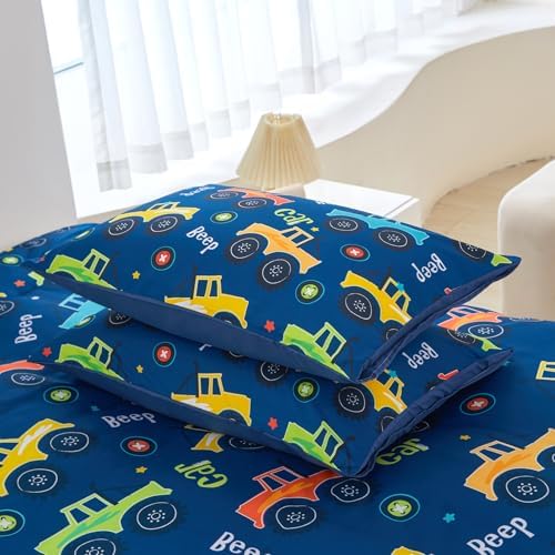 ZRNBAST Cartoon Trucks Comforter Set Twin 3 Pieces 1