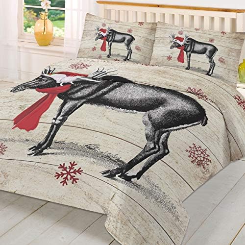 LooPoP Christmas Comforter Set California King 3 Piece