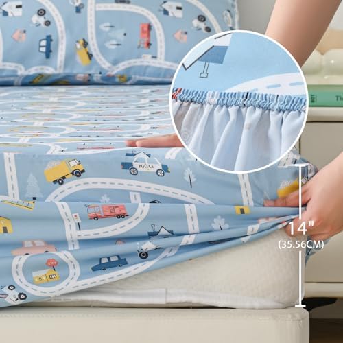 Vinogusto Twin Car Town 3-Piece Bedding Set