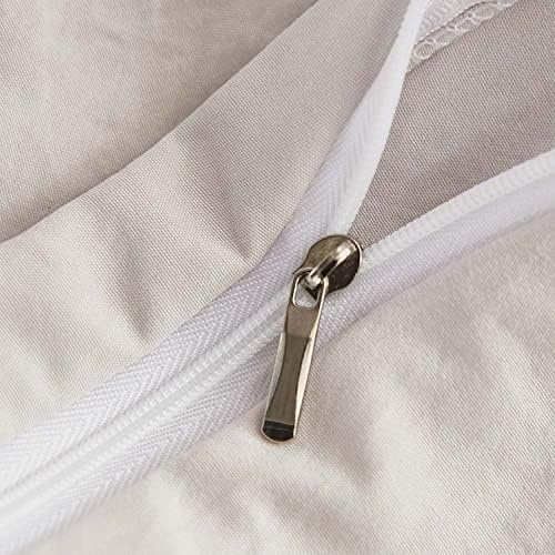 HESBITEUL Duvet Cover Set Twin XL - 2 Pieces Ruffle Grey