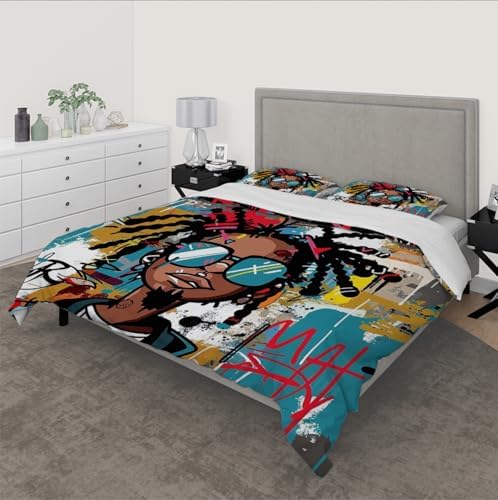 MUKULING Street Art Duvet Cover Set 3 Pieces