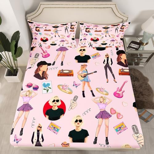 Jejeloiu Music Lover Fitted Sheet Set
