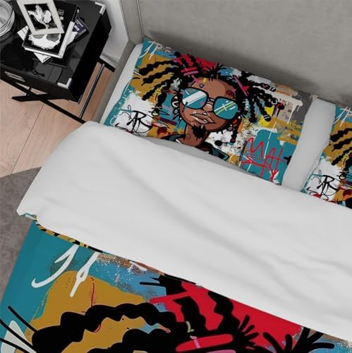 MUKULING Street Art Duvet Cover Set 3 Pieces