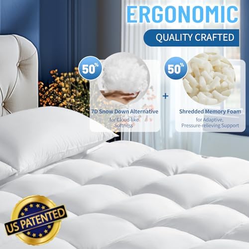 LIANLAM Memory Foam Mattress Topper Queen 1700GSM