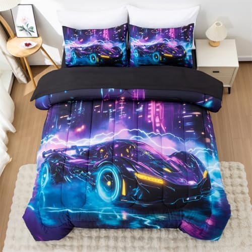 NTBED Race Car Comforter Set 5 Piece Kids Bed in a Bag