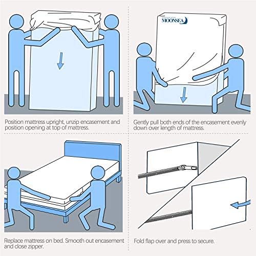 Moonsea Twin XL Mattress Encasement with Zipper and Terry Surface