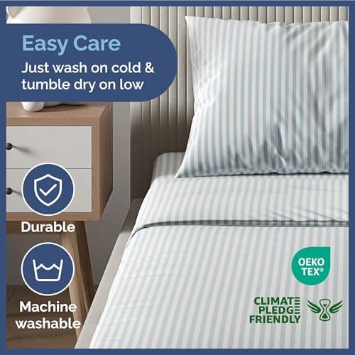 CGK Unlimited Kids Green Pinstripes Twin 3-Piece Sheet Set