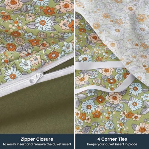 Wake In Cloud Floral Duvet Cover Set Queen Size
