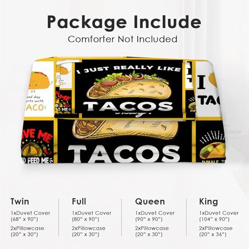 Taco Lover Bedding Set - Soft Duvet Cover with Pillowcases