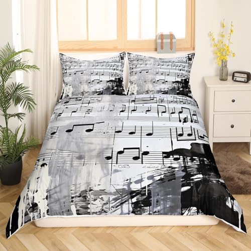 Feelyou Music Duvet Cover Queen Size with Zipper