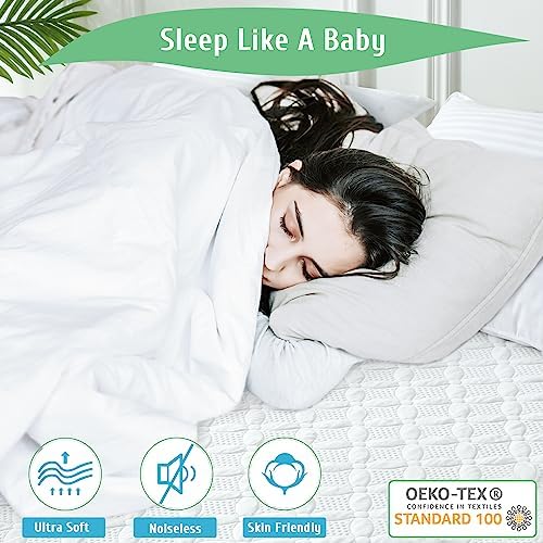 Lunsing Waterproof Full Mattress Protector with 6-16 in Deep Pockets