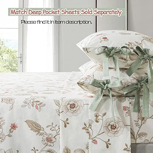 FADFAY Floral Duvet Cover Set 3PCS Shabby Chic