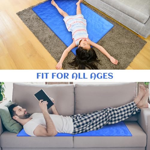 Drydiet Cooling Mattress Pad for Sleep Relief Blue 48 x 28 Inch