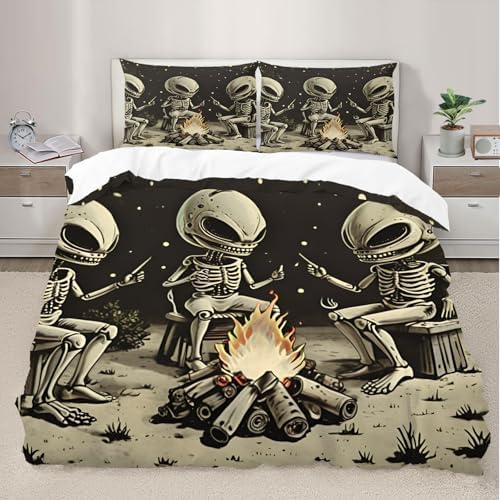 LTAETHC Alien Starry Sky 3D Printed Duvet Cover Set Twin Size
