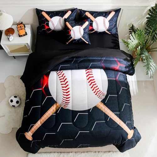 6pcs Baseball Twin Bedding Set for Boys