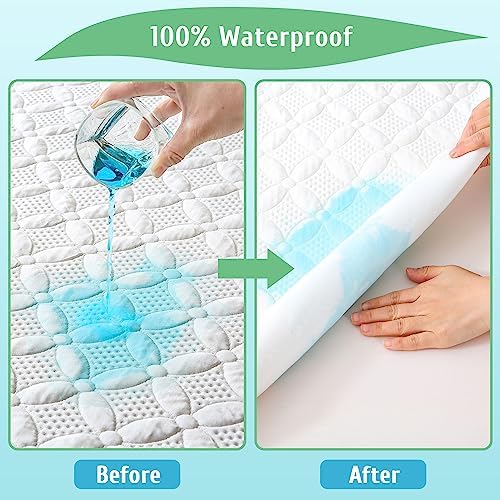Lunsing Waterproof Full Mattress Protector with 6-16 in Deep Pockets