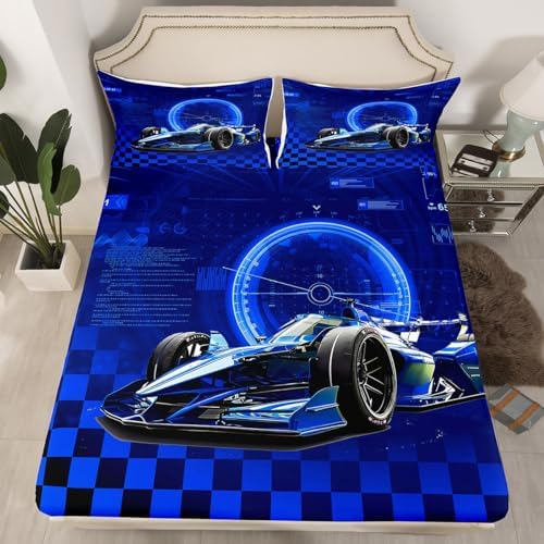 Feelyou Racing Car Twin Size Kids Bed Sheet Set